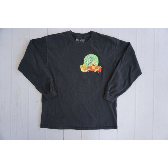 Rick and Morty Adult Swim Pizza Universe Long Sleeve Tee - Size L - Picture 1 of 4